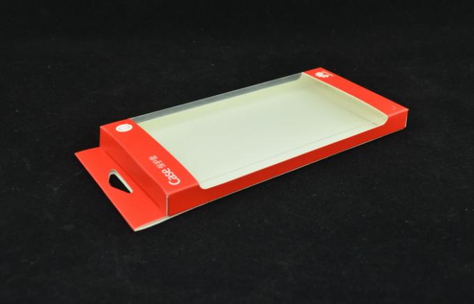 Transparent PET Window Cell Phone Accessories Packaging Red Package ZY-062