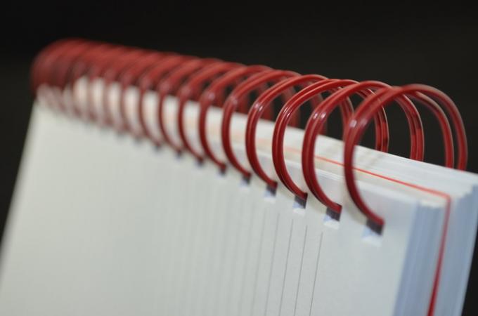 Red Recycled Custom Paper Notebooks , Spiral Bound Notebooks With Elastic Band