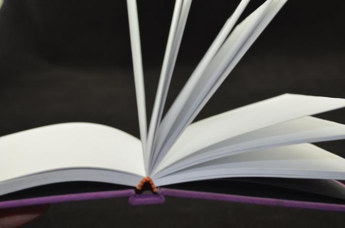 Fabric Customized Purple Paper Notebook Recyclable SGS RoHs Certification