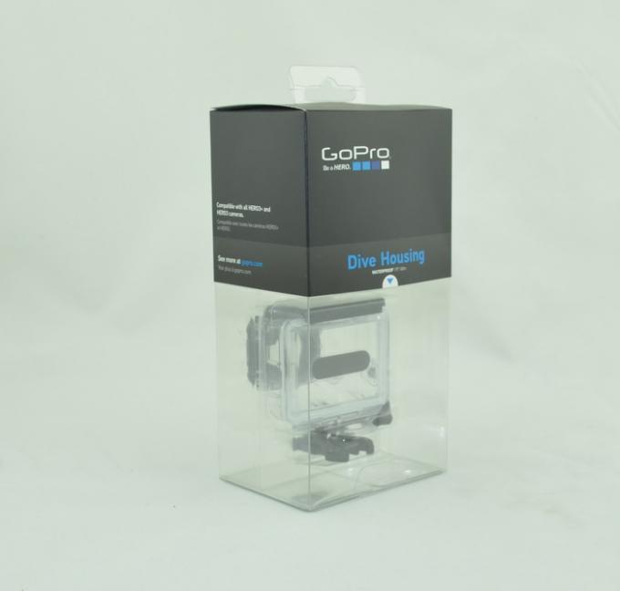Folding GoPro Electronic Accessories Packaging , Transparent Packaging Box