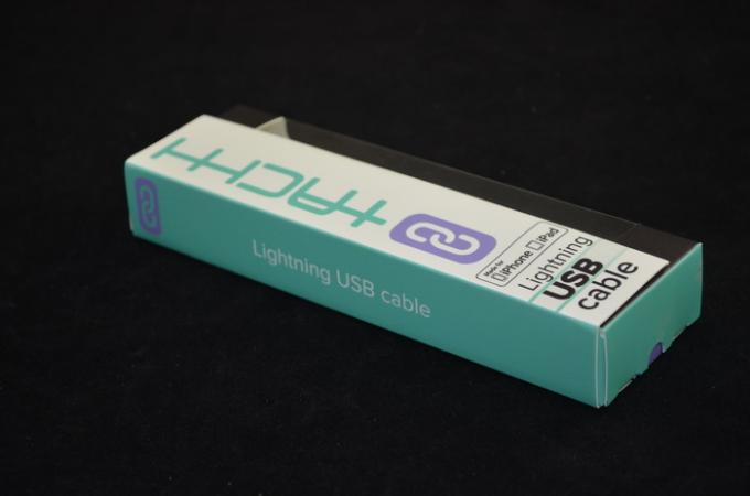 Magnetic Closure Foldable USB Cable Packaging , Lightning Cable Box
