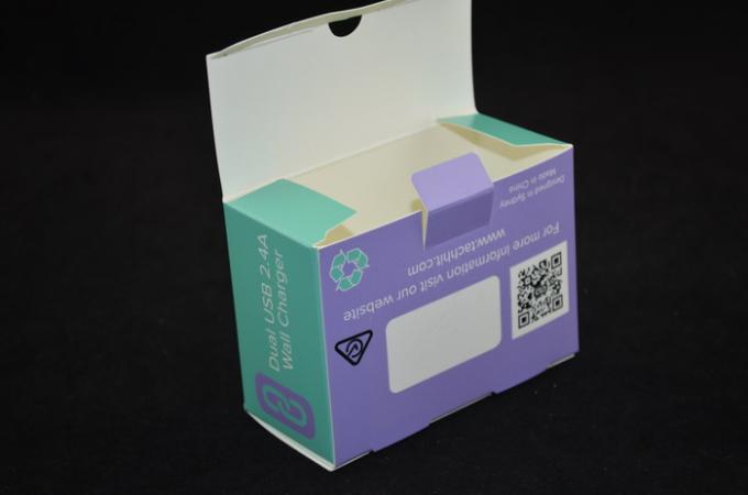 350g C1S White Paper Car Wall Charger Package Foldable 111 X 80 X 50MM