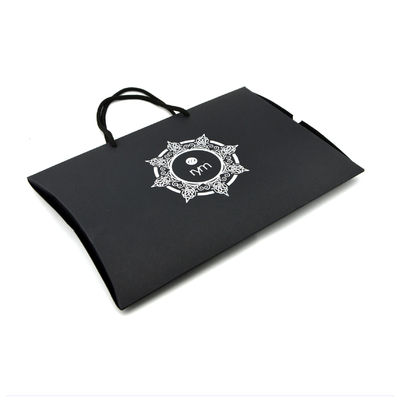 Customized Accessories Cardboard Gift Packaging Box Silver Foil| Pillow Shaped Boxes with Handle