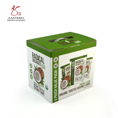 Custom Beverage Packaging Boxes | 8 pc Drink Packaging box With Handle  | white Corrugated Cardboard Box