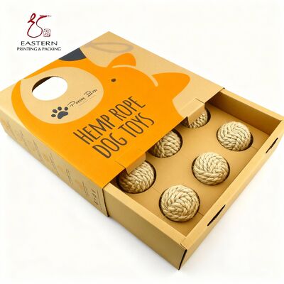 Custom Printed Dog Puppy Toys Packaging Boxes | Kraft Corrugated Cardboard Gift Box for Dog Toys