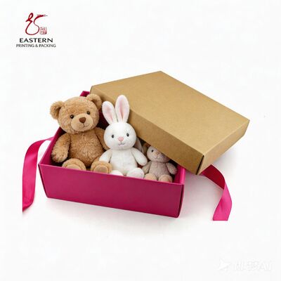 Custom Printed Gift Boxes Box with Ribbon | E flute Corrugated Cardboard Box with Lid