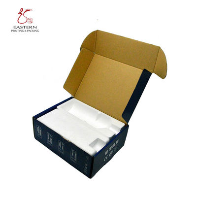 Bulb Packaging Offset Printing Corrugated Cardboard Shipping Boxes With Foam Insert