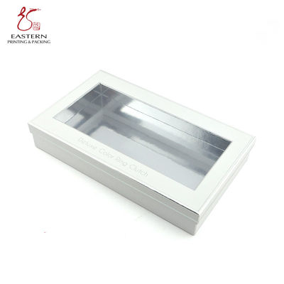 Plain 30mm Height  Rectangle White Cardboard Gift Boxes With Clear Lid
