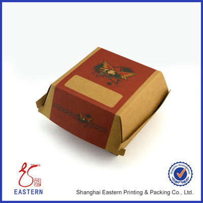 Customized Size 350gsm Kraft Cardboard Packaging Boxes For Hamburger