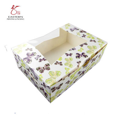 Custom Printed Single Cake Packaging Boxes , Cardboard Pastry Boxes With Clear Window