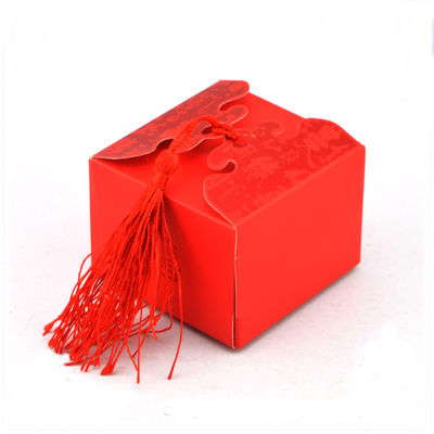 Red Color Logo Printed 120mm Length Cardboard Packaging Boxes For Wedding