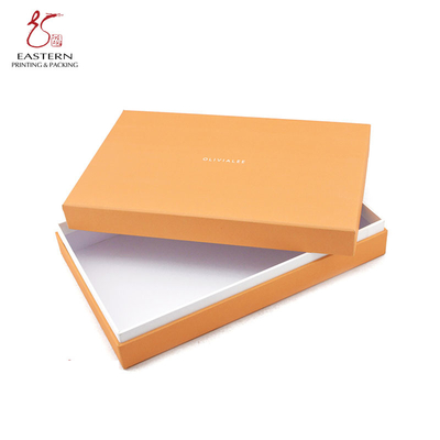 Orange Printed Cardboard Gift Boxes With Lids For Clothing Packaging