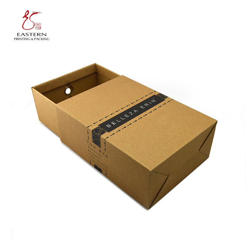 CMYK Color Kraft Paper Shoe Box , Drawer Type Shoe Box Custom Size Accepted