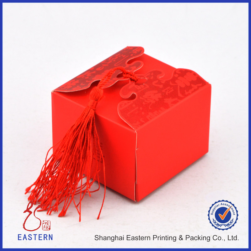 Red Color Logo Printed 120mm Length Cardboard Packaging Boxes For Wedding