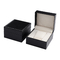 Black Leather Watch Boxes Hard Cardboard Gift Boxes 120x110x73mm Customized Logo