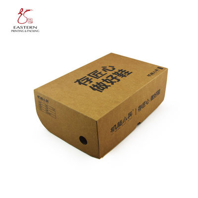 Brown Kraft Corrugated Boxes Watermark White Logo Varnish Kraft Paper Shoe Box