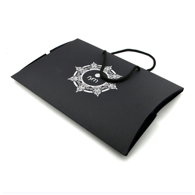 Customized Accessories Cardboard Gift Packaging Box Silver Foil| Pillow Shaped Boxes with Handle