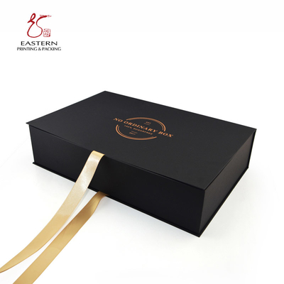 Custom Printed Paperboard Packaging Box with Ribbon Closure