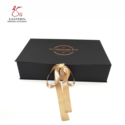 Custom Printed Paperboard Packaging Box with Ribbon Closure