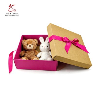 Custom Printed Gift Boxes Box with Ribbon | E flute Corrugated Cardboard Box with Lid