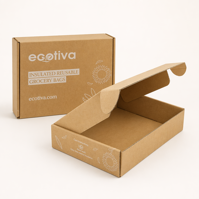Custom Printed Corrugated Cardboard Shipping Boxes Nature Brown E Flute