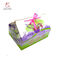 CMYK Printing 200mm Height Folded Cupcake Paper Box With Ribbon