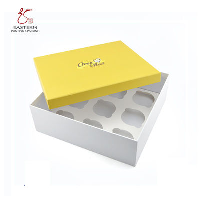 Bright Yellow 30cm Length Cupcake Paper Box For Gift SGS Approve