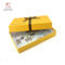 Luxuriously Gold Art Paper Chocolate Packaging Paper Box With Brown Ribbon