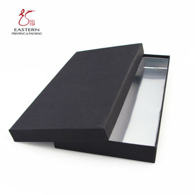 Matte Black Hard Cardboard Gift Boxes With Silver Inside