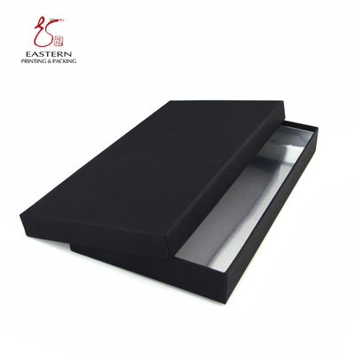 Matte Black Hard Cardboard Gift Boxes With Silver Inside