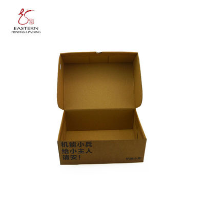 Logo Printed Kraft Paper Corrugated Shoe Box For Sports Shoes