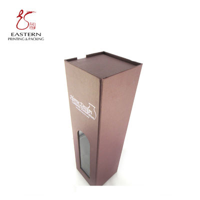 Pink PVC Window Cardboard Packaging Boxes For Wine Packaging