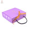 Pink Color Square Cosmetic Packaging Paper Box With Ribbon Handle