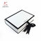 Fashonable 5.5cm Height Hard Cardboard Gift Boxes , Book Style Gift Box With Black Ribbon Closure