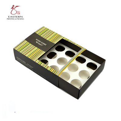 Eco Friendly 12 Cupcakes Paperboard Packaging Box With Inserts