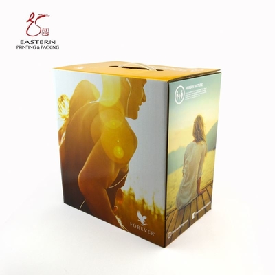 Bulk Cardboard Shipping Boxes | Folded CMYK Corrugated Paper Box Stamped Packaging With Handle