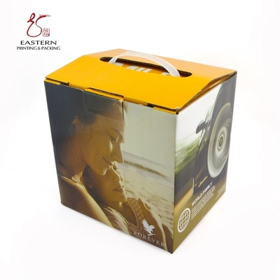 Bulk Cardboard Shipping Boxes | Folded CMYK Corrugated Paper Box Stamped Packaging With Handle