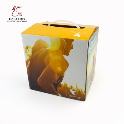 Bulk Cardboard Shipping Boxes | Folded CMYK Corrugated Paper Box Stamped Packaging With Handle
