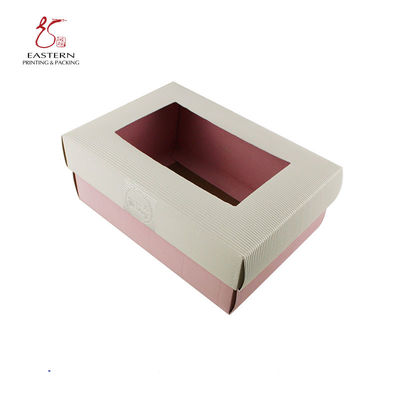 Colorful Corrugated Baby Shoes Gift Box With Lid And Clear Window