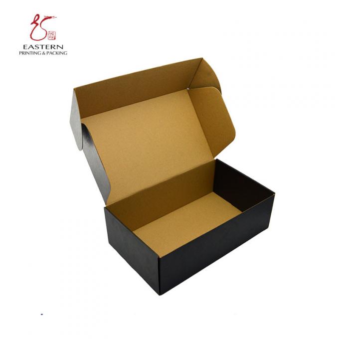 300gsm kraft paper CMYK Printing Corrugated Shoe Box With Black Print